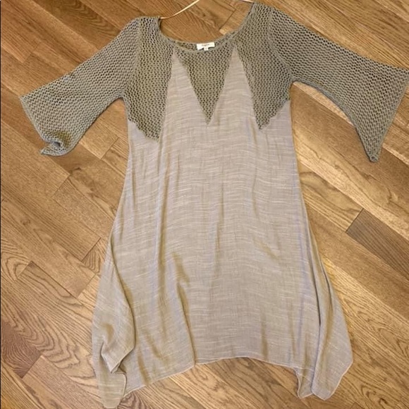 Hayden Dresses & Skirts - Hayden (Boutique) - Tan crochet top tunic/dress